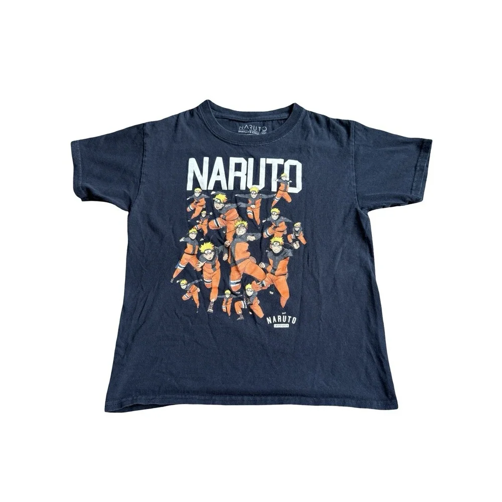 Naruto Shadow Clone Squad Art Boys Black T Shirt Small Shippuden Collection